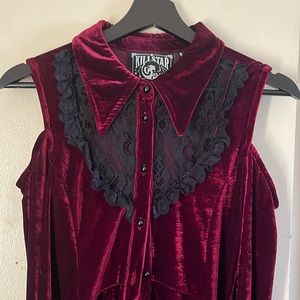 Red velvet gothic dress